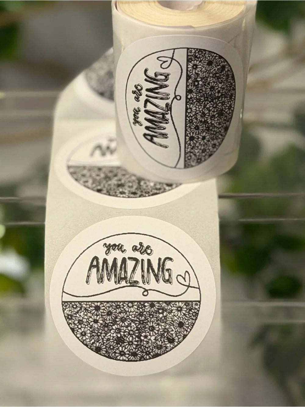 You Are Amazing Encouragement Stickers 2” Round Floral Labels 200 Count